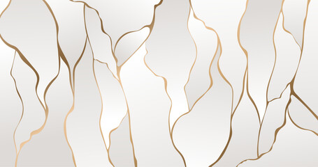 Abstract background, golden marble ink texture.
