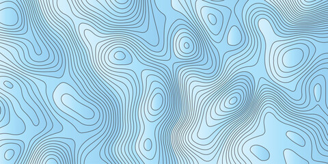 Obraz premium Soft blue abstract topographic contour pattern with smooth flowing lines, organic shapes, and modern minimalist style, ideal for backgrounds, maps, branding, and contemporary graphic design.