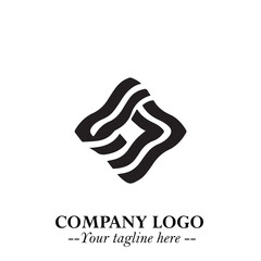 Elegant Black Wave Logo Symbol on a Clean White Background for Modern Minimalist Branding Design Art
