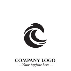 Elegant Black Wave Logo Symbol on a Clean White Background for Modern Minimalist Branding Design Art