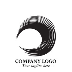 Elegant Black Wave Logo Symbol on a Clean White Background for Modern Minimalist Branding Design Art