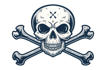 Skull and Crossbones Design With Detailed Illustration Style