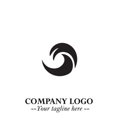 Elegant Black Wave Logo Symbol on a Clean White Background for Modern Minimalist Branding Design Art