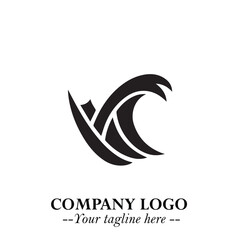 Elegant Black Wave Logo Symbol on a Clean White Background for Modern Minimalist Branding Design Art