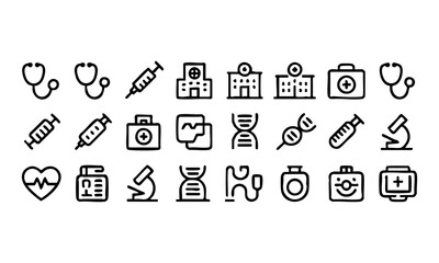 Doctor nurse and patient medical icons vector illustration, easily editable. 