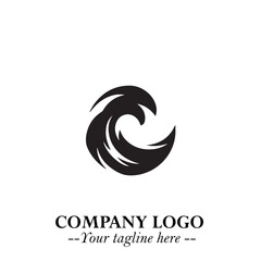 Elegant Black Wave Logo Symbol on a Clean White Background for Modern Minimalist Branding Design Art