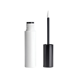 High-quality lip gloss container shown with applicator brush in a clean, minimalist design suitable for beauty products and cosmetics