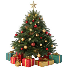 Isolated Christmas trees on a transparent background