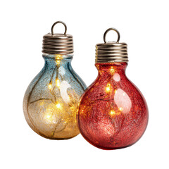 Decorative glass light bulbs with warm lights create a cozy atmosphere suitable for any festive gathering or home decor