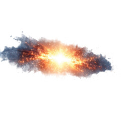 Bright explosion in a cloudy sky showing vibrant colors and dynamic energy during an unknown event at an unrecorded location