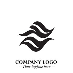 Fototapeta premium Elegant Black Wave Logo Symbol on a Clean White Background for Modern Minimalist Branding Design Art