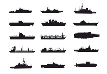 Maritime Vessels Silhouette Collection design 