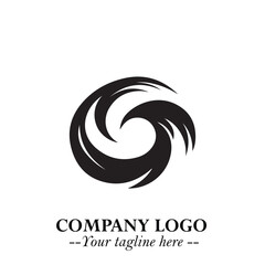 Obraz premium Elegant Black Wave Logo Symbol on a Clean White Background for Modern Minimalist Branding Design Art