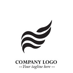 Fototapeta premium Elegant Black Wave Logo Symbol on a Clean White Background for Modern Minimalist Branding Design Art