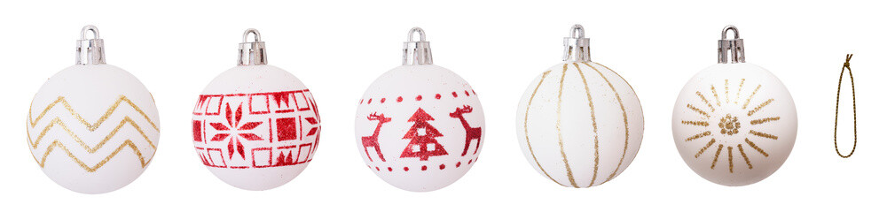 Bombki świąteczne białe. PNG.