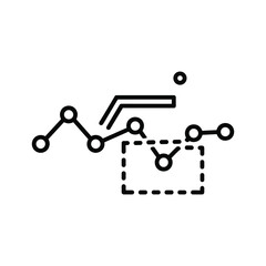 Abstract line graph with data points and a highlighted section, representing analysis, trends, or statistics