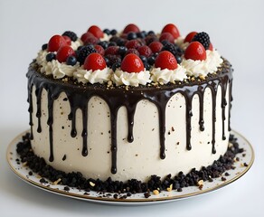 Cake with white color background.