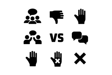 Collection of social media and communication interaction icons