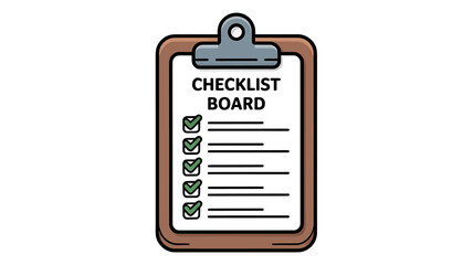 Clipboard checklist board with all items marked as complete icon