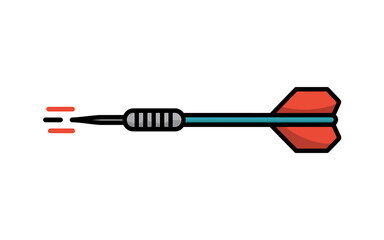 Sporting dart with red flight and black tip, ready for gameplay.