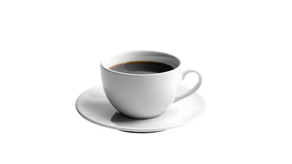 Obraz premium White coffee cup with saucer isolated on transparent background