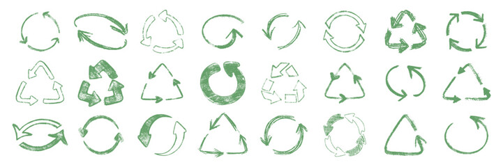 Recycle loop arrows representing eco cycles and sustainability.