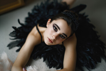 Velvet Black Swan Beauty Portrait