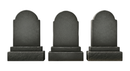 Three gravestones transparent background cutout png