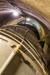 Fototapeta premium A Dramatic Interior View of the Swirling Ladder in Astoria Column