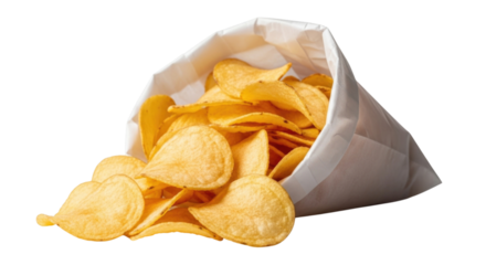 Bag of potato chips transparent background cutout png
