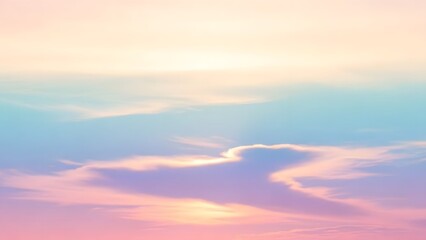 Obraz premium Colorful Sky with Soft Pink Blue Clouds During Sunset or Sunrise