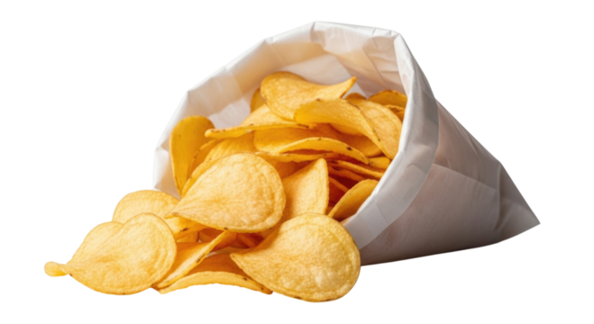 Bag of potato chips transparent background cutout png - Powered by Adobe
