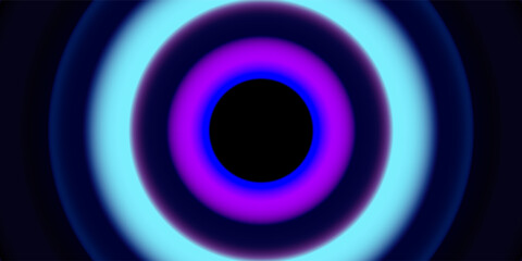 A mesmerizing pattern of neon concentric circles radiates with a vibrant glow. the vivid blue and pink hues create a dynamic and captivating visual effect.