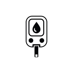 Blood Glucose Meter Icon for Diabetes Monitoring
