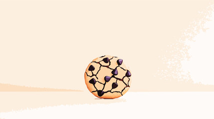 A digitally crafted animated cookie crumbles and breaks apart, showcasing a playful and abstract representation of disintegration on a soft, neutral-toned background, perfect for food or design