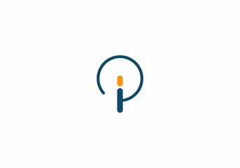 info symbol icon, letter P, and I logo vector