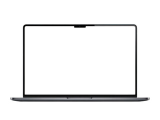 Sleek modern laptop with dark screen and reflective accents transparent background