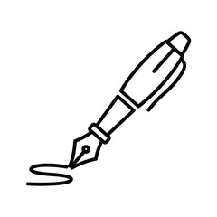 Elegant fountain pen drawing a fluid line, perfect for creative writing, calligraphy projects, and design elements with a classic, artistic touch
