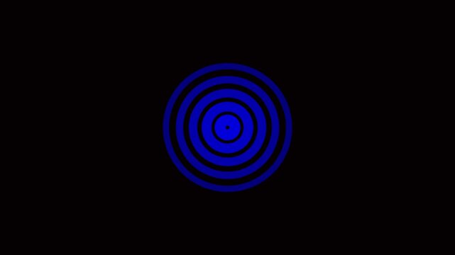 Abstract Futuristic Digital Circle Radio Waves Signal, Location Tracking Map, Military Target, Heartbeat Pulse Diffusion Technology Animation.