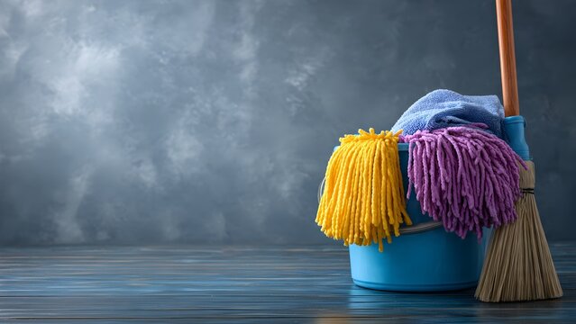 Colorful Cleaning Essentials for a Sparkling Home - Powered by Adobe