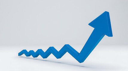 Rising Blue Arrow For Growth