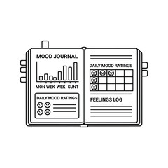 Track daily mood with this modern journal, helping you understand your feelings and manage stress, perfect for mental wellness and self care routines