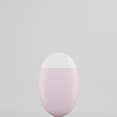 Minimalist Oval Pink and White Cosmetic Container Mockup
