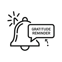 Boost Your Positivity Daily Reminder with Gratitude Bell Icon, Perfect for Wellness Campaigns and Mental Health Awareness Initiatives for a Happier Life Today
