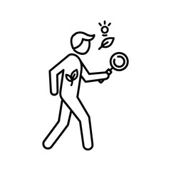 Discover sustainable solutions with a curious researcher seeking eco friendly innovation and new green technology for a healthier planet