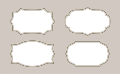 Stencil badge icon isolated Frame border vector stock illustration