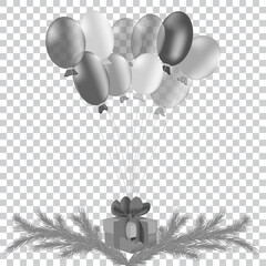gift box with balloons