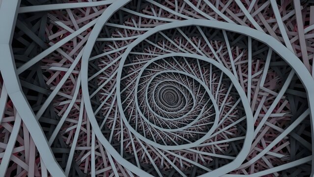 Abstract Spiral Pattern of Intertwined Wooden Beams in Modern Architectural Design - Powered by Adobe