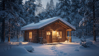 Winter Cabin Serenity