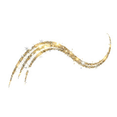 Obraz premium Elegant golden glitter star swirl design element for festive occasions, adding sparkle and magic to your winter holiday and New Year projects with luxurious style